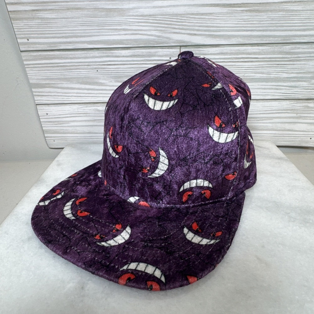 Pokemon Gangar Plush Snapback Hat. Yellow Staining On Inside Of Hat Rim. 2016